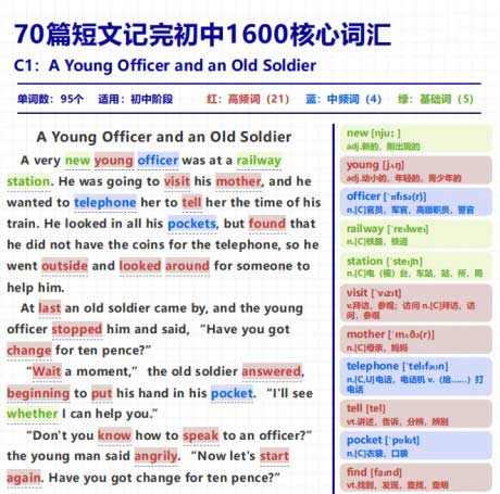 70篇短文记完初中1600核心词汇-电子书公社